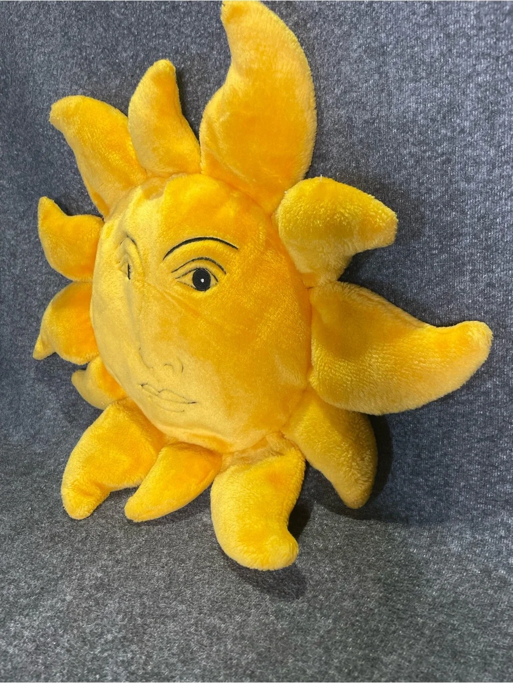 Celestial Sun Face Yellow Plush Pillow 19